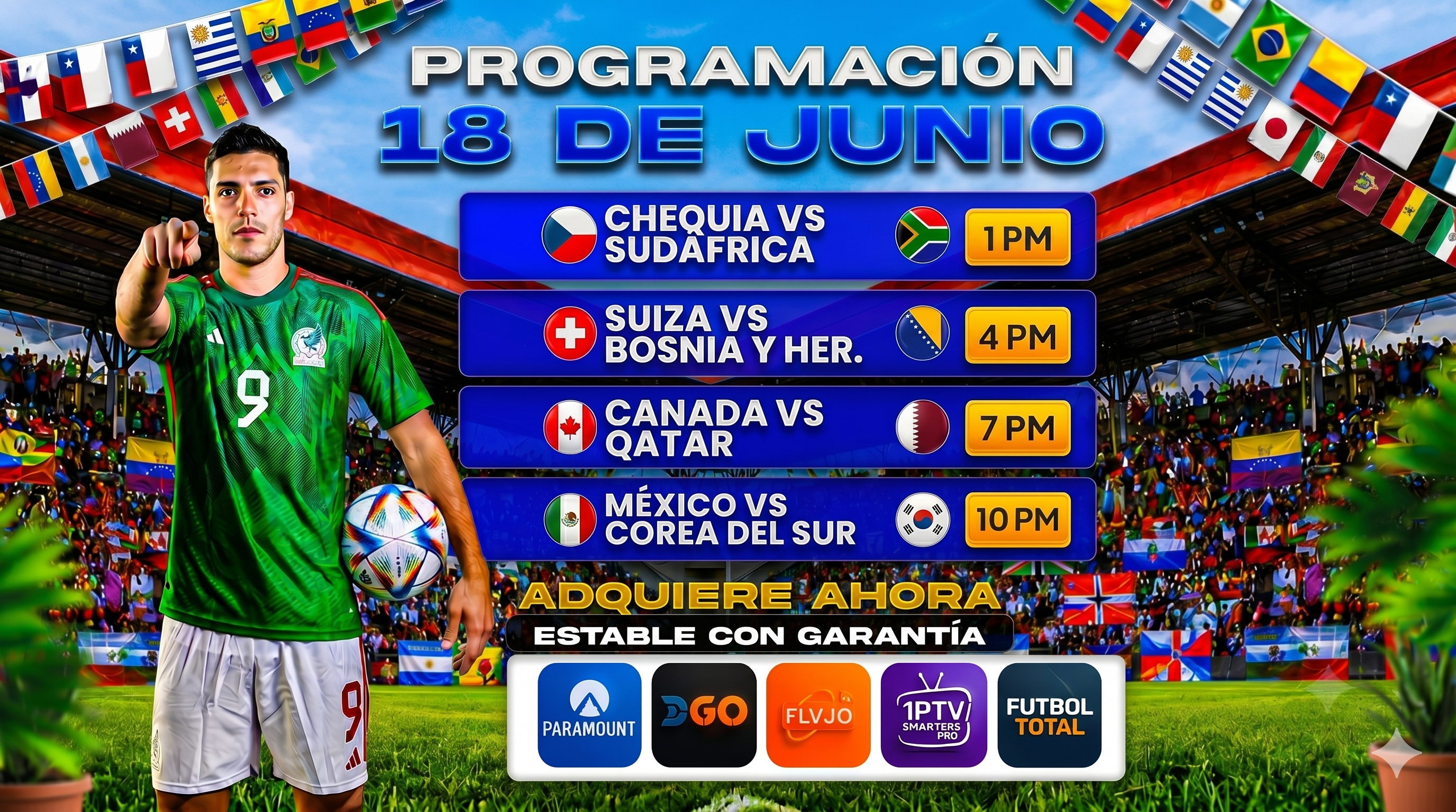 Programación Mundial 18 de Junio